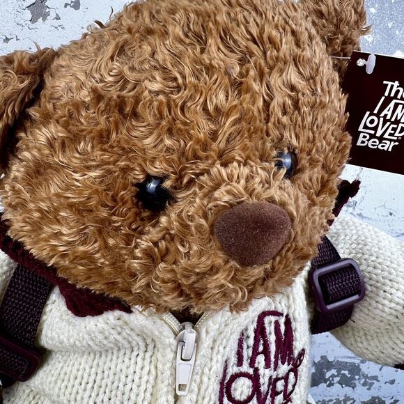 I Am Loved Teddy Bear 2005 Helzberg Diamonds Stuffed Bear Gift‎ Pouch Backpack - Picture 5 of 11